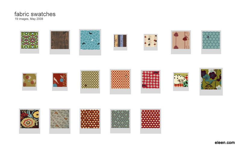 fabric swatches, contact sheet