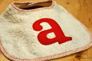 recycled felt applique, initial