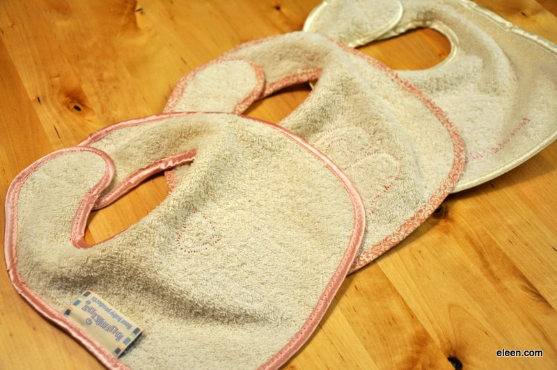 underside of appliqued bibs