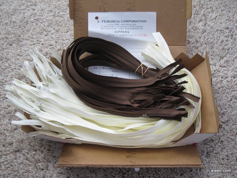 my new package of invisible zippers