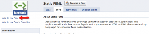 add the FBML app to your page add the FBML app to your page