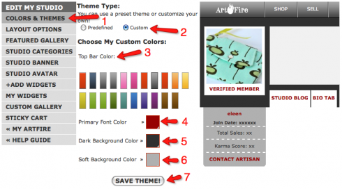 artfire_colors1 Artfire's Colors & Themes page