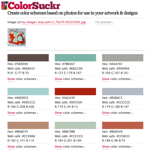 Finding color schemes from other websites