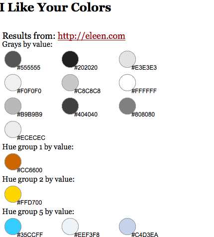 1st half of results I Like Your Colors search results